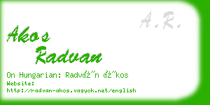 akos radvan business card